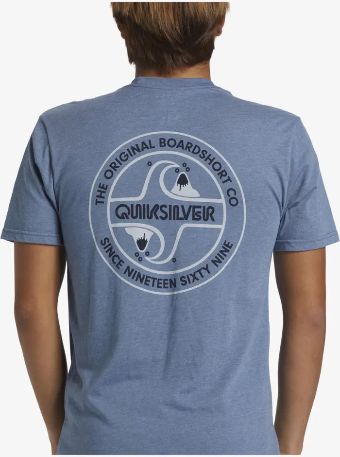 Quiksilver Circle Back TShirt Bering Sea Heather Mens Tees Quiksilver Circle Back TShirt Bering Sea Heather Mens Tees