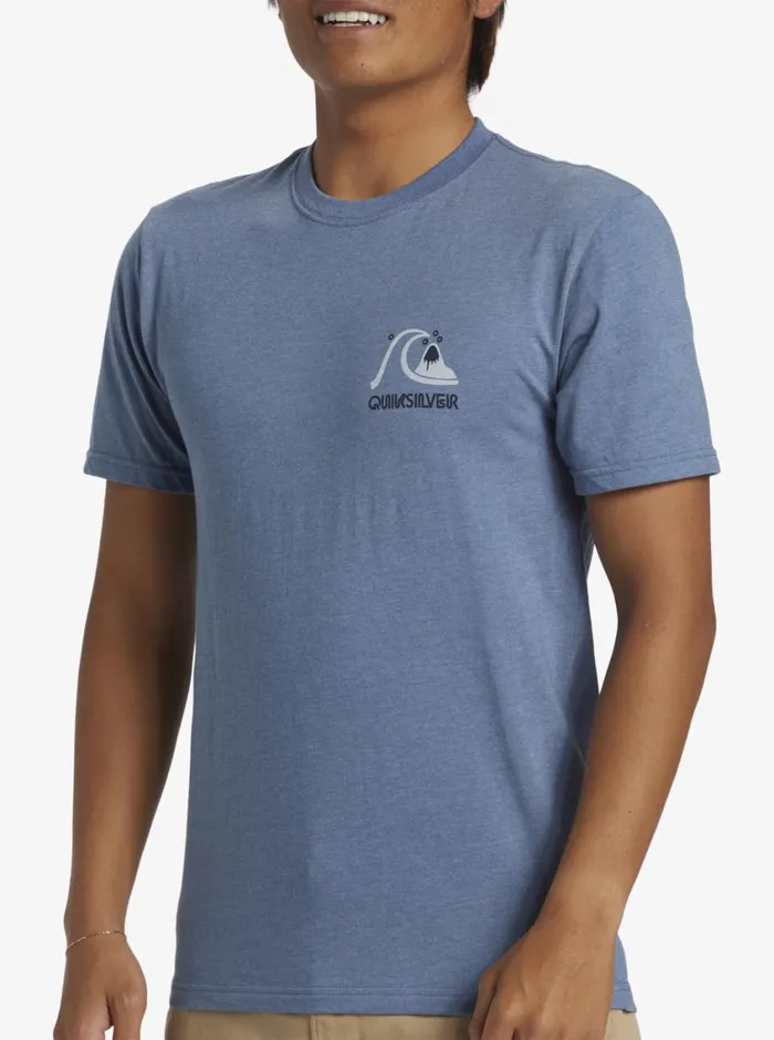 Quiksilver Circle Back TShirt Bering Sea Heather Mens Tees Quiksilver Circle Back TShirt Bering Sea Heather Mens Tees