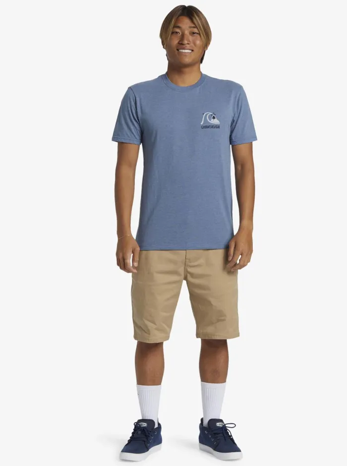 Quiksilver Circle Back TShirt Bering Sea Heather Mens Tees Quiksilver Circle Back TShirt Bering Sea Heather Mens Tees