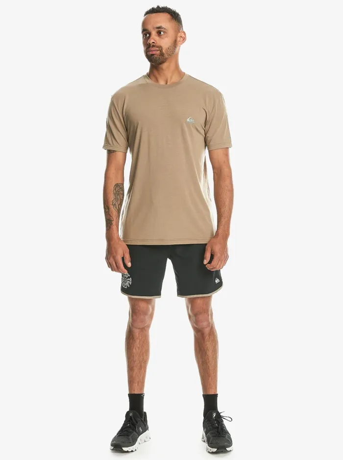 Quiksilver Coastal Run TShirt Timber Wolf Mens Tees Quiksilver Coastal Run TShirt Timber Wolf Mens Tees