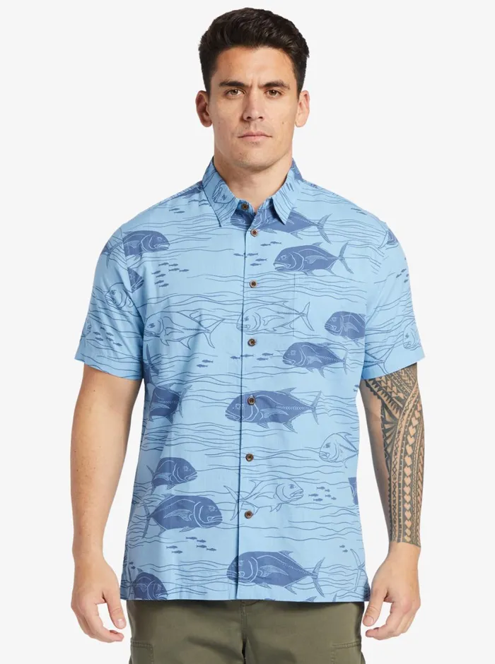 Quiksilver Dive Sites Woven Shirt Dusk Blue Dive Sites MensWaterman Shirts and Polos Quiksilver Dive Sites Woven Shirt Dusk Blue Dive Sites MensWaterman Shirts and Polos