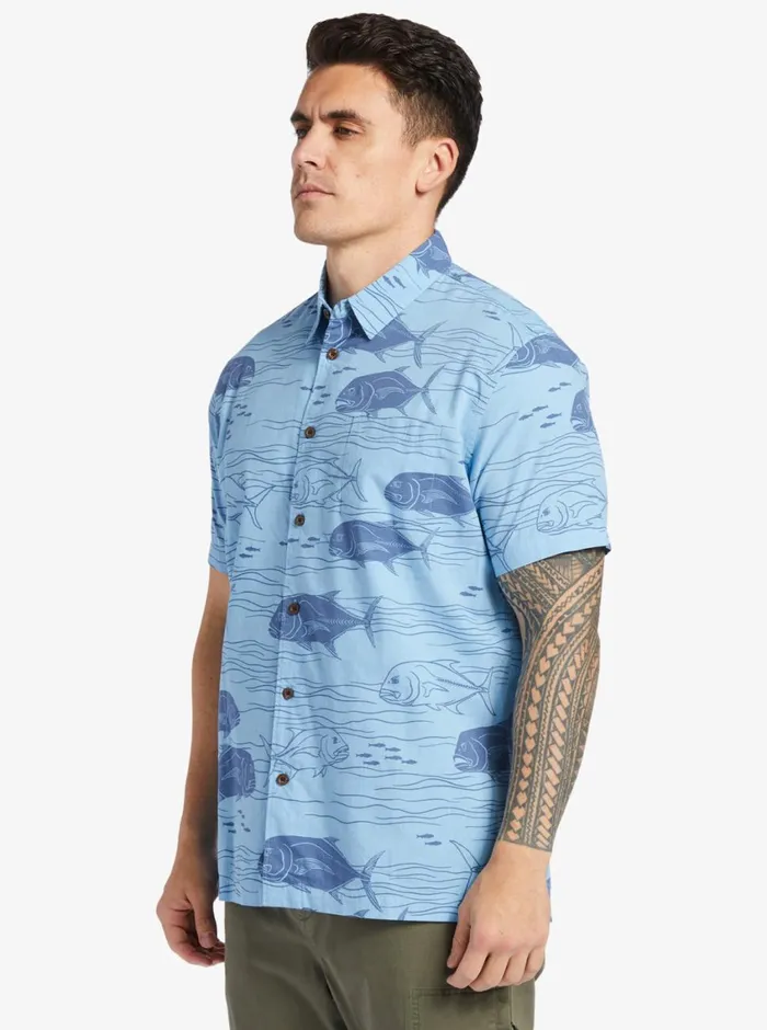 Quiksilver Dive Sites Woven Shirt Dusk Blue Dive Sites MensWaterman Shirts and Polos Quiksilver Dive Sites Woven Shirt Dusk Blue Dive Sites MensWaterman Shirts and Polos