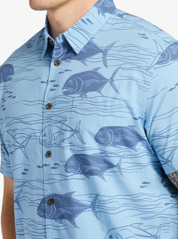 Quiksilver Dive Sites Woven Shirt Dusk Blue Dive Sites MensWaterman Shirts and Polos Quiksilver Dive Sites Woven Shirt Dusk Blue Dive Sites MensWaterman Shirts and Polos