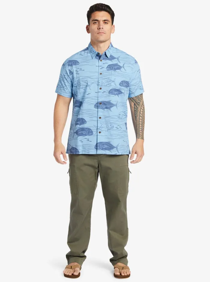 Quiksilver Dive Sites Woven Shirt Dusk Blue Dive Sites MensWaterman Shirts and Polos Quiksilver Dive Sites Woven Shirt Dusk Blue Dive Sites MensWaterman Shirts and Polos