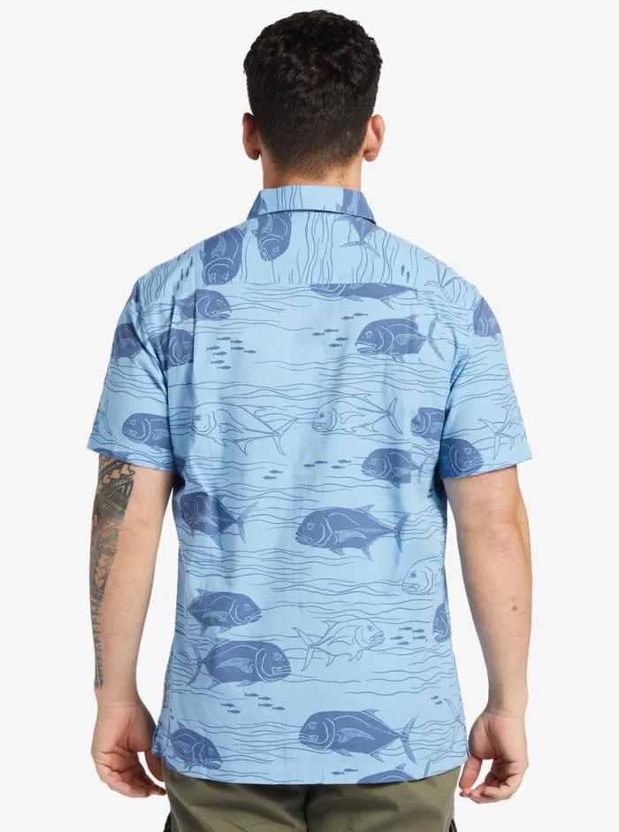 Quiksilver Dive Sites Woven Shirt Dusk Blue Dive Sites MensWaterman Shirts and Polos Quiksilver Dive Sites Woven Shirt Dusk Blue Dive Sites MensWaterman Shirts and Polos