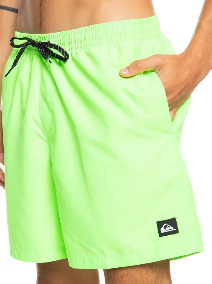 Quiksilver Everyday 17034 Volleys Green Gecko Mens Elastic Waist Quiksilver Everyday 17034 Volleys Green Gecko Mens Elastic Waist