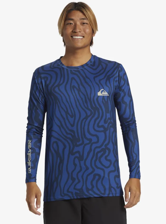 Quiksilver Everyday Long Sleeve Surf Tee Monaco Blue Mens Rashguards Quiksilver Everyday Long Sleeve Surf Tee Monaco Blue Mens Rashguards