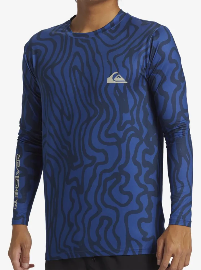 Quiksilver Everyday Long Sleeve Surf Tee Monaco Blue Mens Rashguards Quiksilver Everyday Long Sleeve Surf Tee Monaco Blue Mens Rashguards
