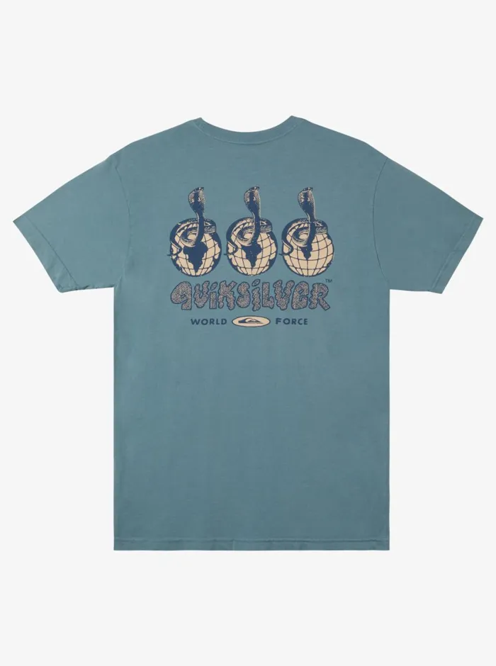 Quiksilver Global Force TShirt Aegean Blue Mens Tees Quiksilver Global Force TShirt Aegean Blue Mens Tees