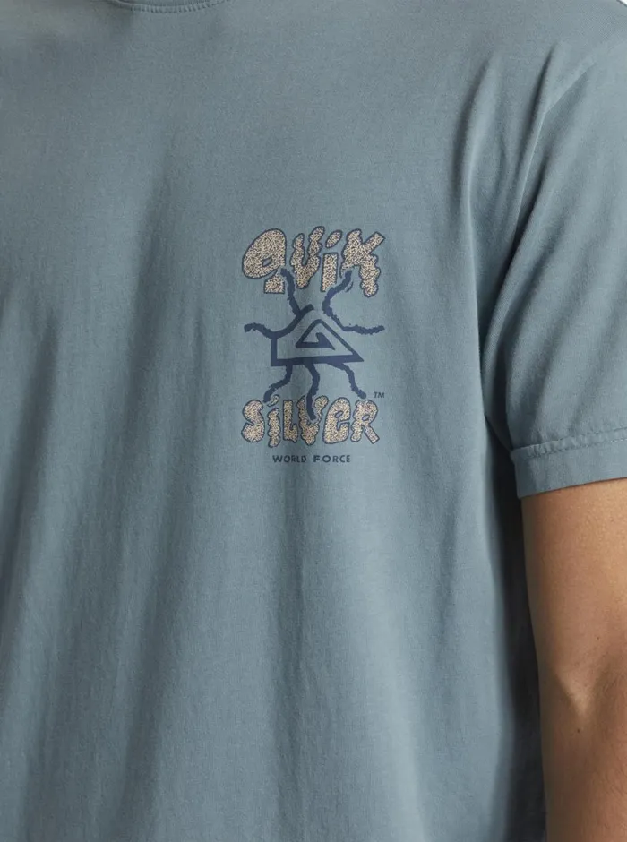 Quiksilver Global Force TShirt Aegean Blue Mens Tees Quiksilver Global Force TShirt Aegean Blue Mens Tees