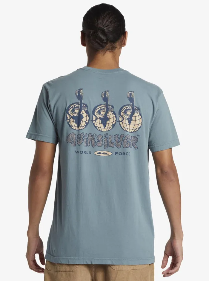 Quiksilver Global Force TShirt Aegean Blue Mens Tees Quiksilver Global Force TShirt Aegean Blue Mens Tees