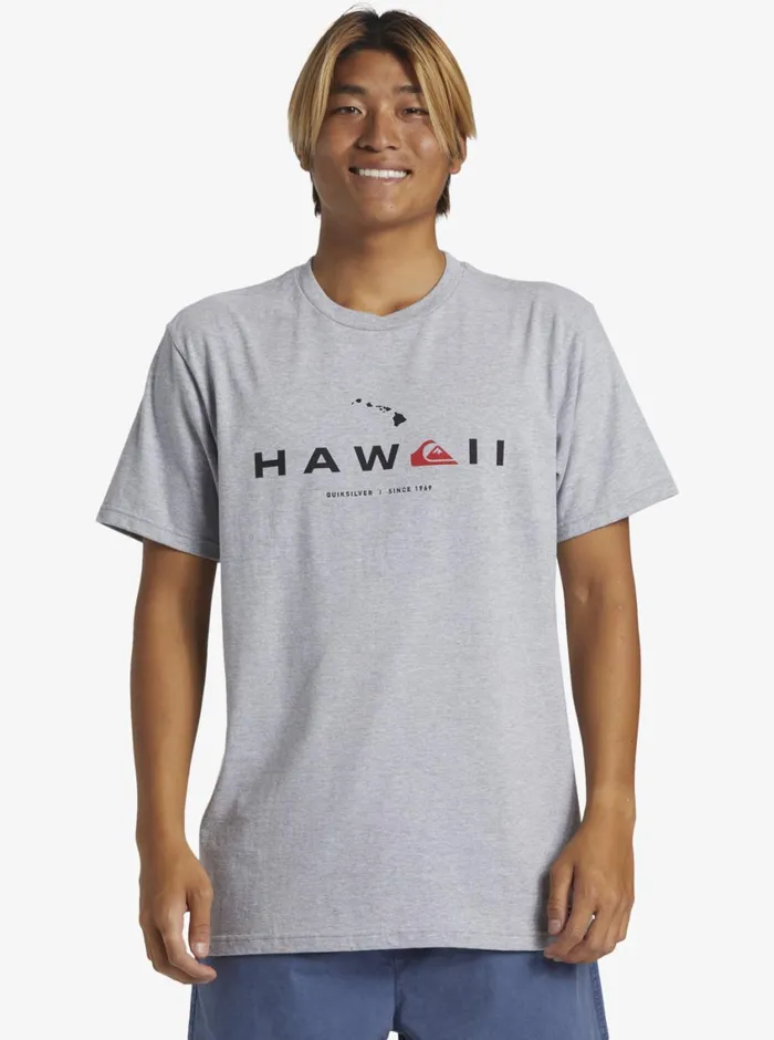 Quiksilver Hawaii State Of Mind TShirt Athletic Heather Mens Tees