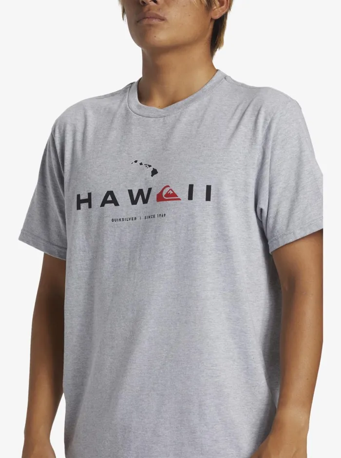 Quiksilver Hawaii State Of Mind TShirt Athletic Heather Mens Tees Quiksilver Hawaii State Of Mind TShirt Athletic Heather Mens Tees