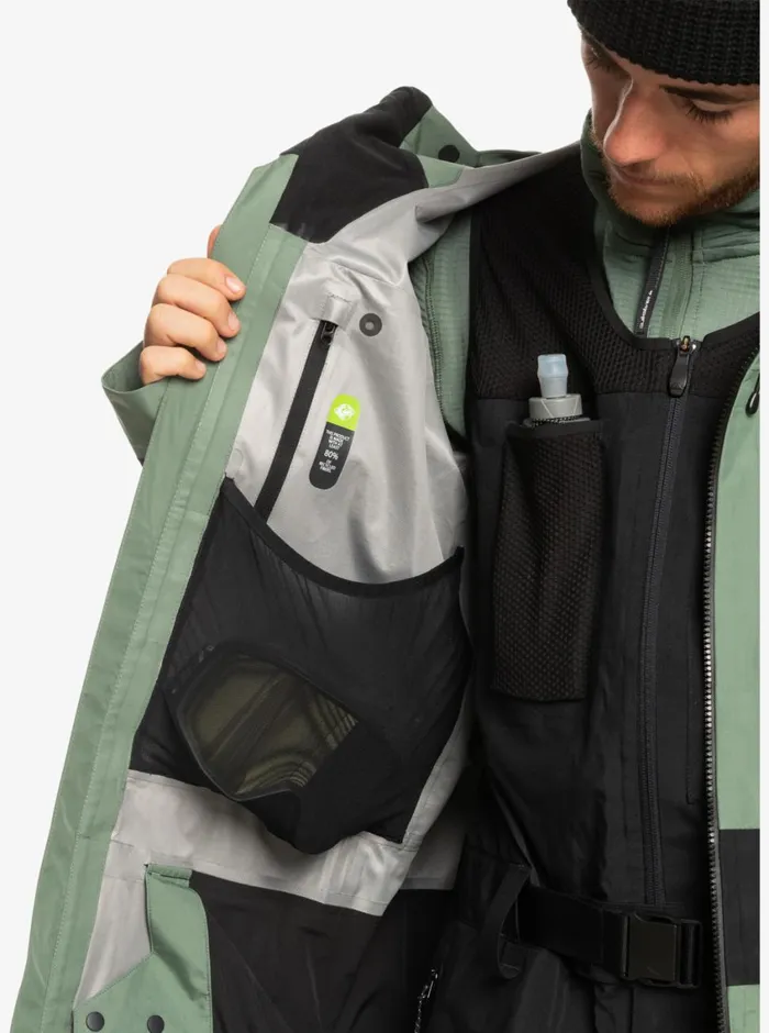 Quiksilver Highline Pro Sammy Carlson 3L GORETEX Technical Snow Jacket Laurel Wreath Mens Snow Jackets Quiksilver Highline Pro Sammy Carlson 3L GORETEX Technical Snow Jacket Laurel Wreath Mens Snow Jackets