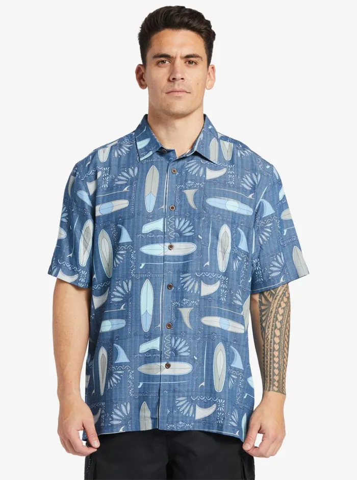 Quiksilver Long Boards Woven Shirt Longboards Ensign Blue MensWaterman Shirts and Polos Quiksilver Long Boards Woven Shirt Longboards Ensign Blue MensWaterman Shirts and Polos