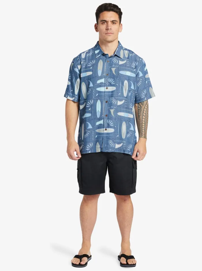 Quiksilver Long Boards Woven Shirt Longboards Ensign Blue MensWaterman Shirts and Polos Quiksilver Long Boards Woven Shirt Longboards Ensign Blue MensWaterman Shirts and Polos