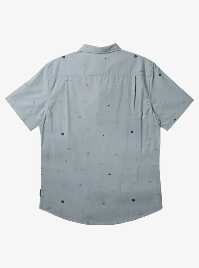 Quiksilver Mini Mo Classic Short Sleeve Woven Shirt Blue Fog Mini Mo Ss Woven Mens Shirts and Polos