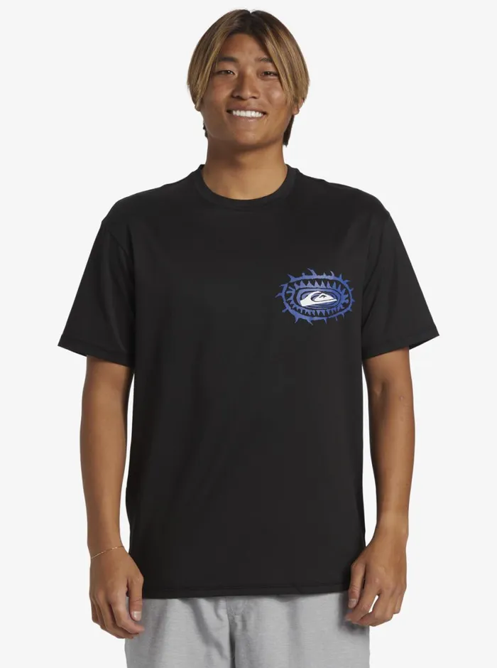 Quiksilver Mix Session UPF 50 Short Sleeve Surf Tee Black Mens Rashguards Quiksilver Mix Session UPF 50 Short Sleeve Surf Tee Black Mens Rashguards