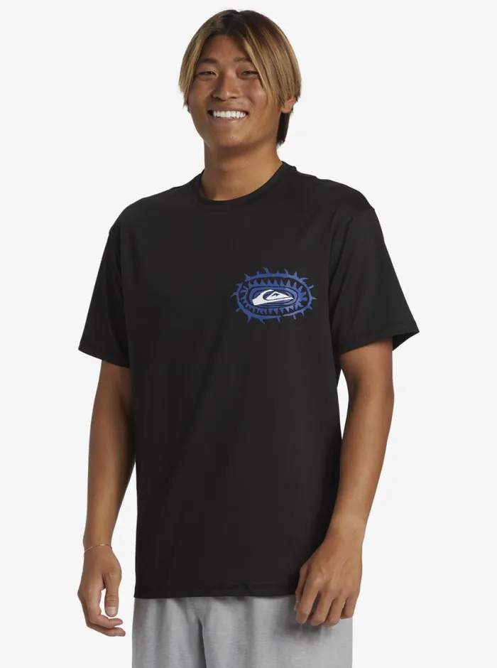 Quiksilver Mix Session UPF 50 Short Sleeve Surf Tee Black Mens Rashguards Quiksilver Mix Session UPF 50 Short Sleeve Surf Tee Black Mens Rashguards