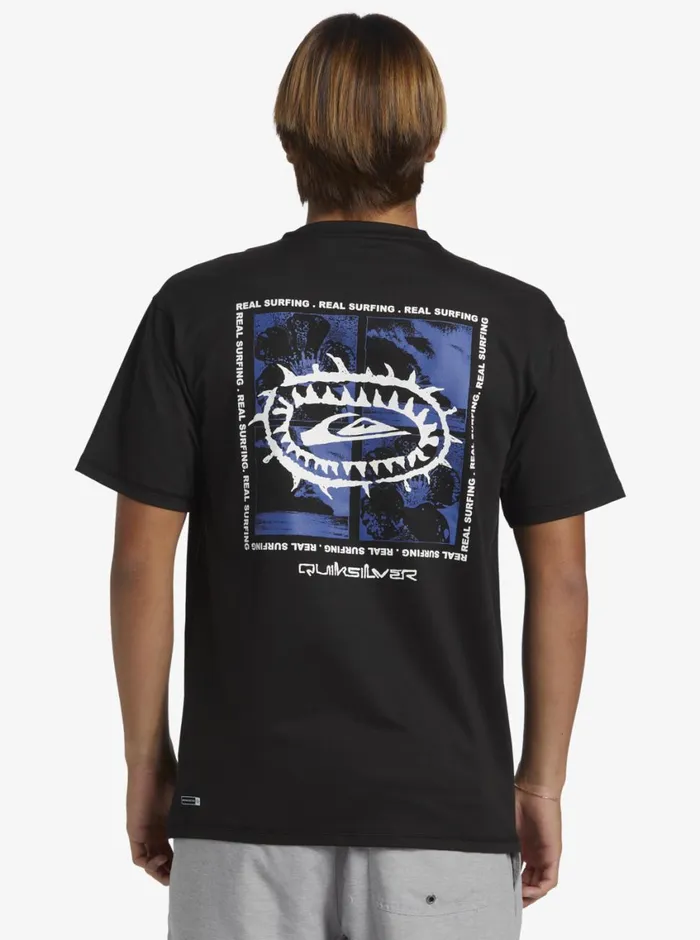 Quiksilver Mix Session UPF 50 Short Sleeve Surf Tee Black Mens Rashguards Quiksilver Mix Session UPF 50 Short Sleeve Surf Tee Black Mens Rashguards