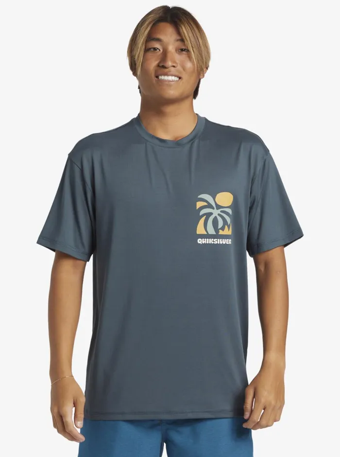 Quiksilver Mix Session UPF 50 Short Sleeve Surf Tee Dark Slate Mens Rashguards Quiksilver Mix Session UPF 50 Short Sleeve Surf Tee Dark Slate Mens Rashguards