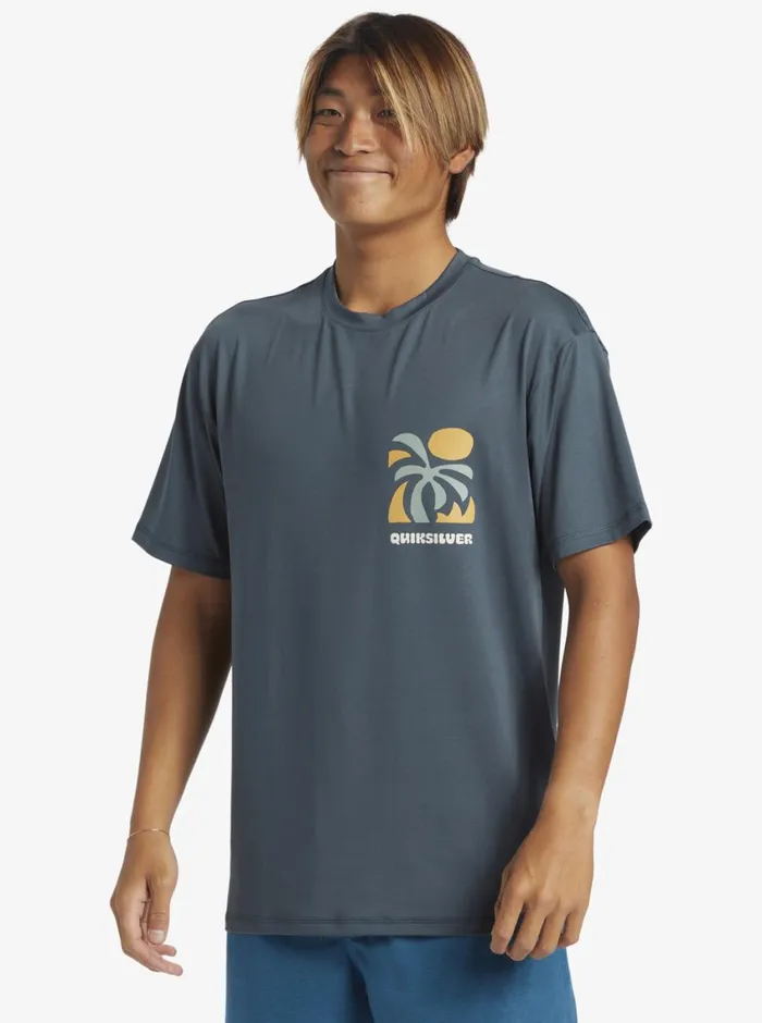 Quiksilver Mix Session UPF 50 Short Sleeve Surf Tee Dark Slate Mens Rashguards Quiksilver Mix Session UPF 50 Short Sleeve Surf Tee Dark Slate Mens Rashguards