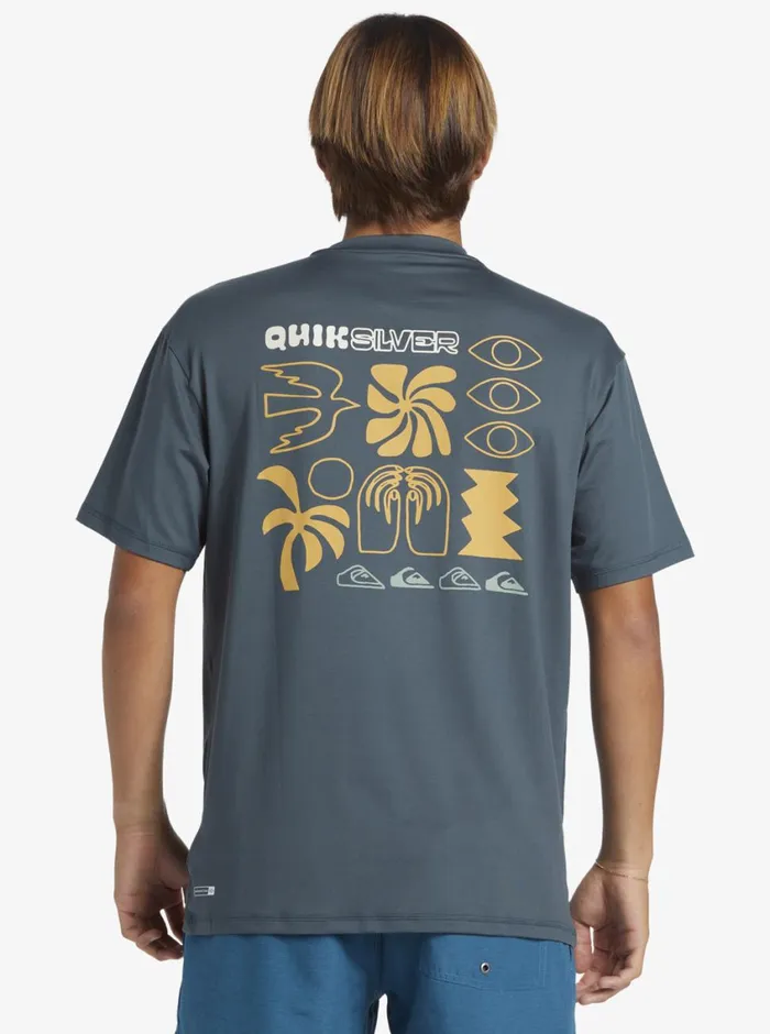Quiksilver Mix Session UPF 50 Short Sleeve Surf Tee Dark Slate Mens Rashguards Quiksilver Mix Session UPF 50 Short Sleeve Surf Tee Dark Slate Mens Rashguards