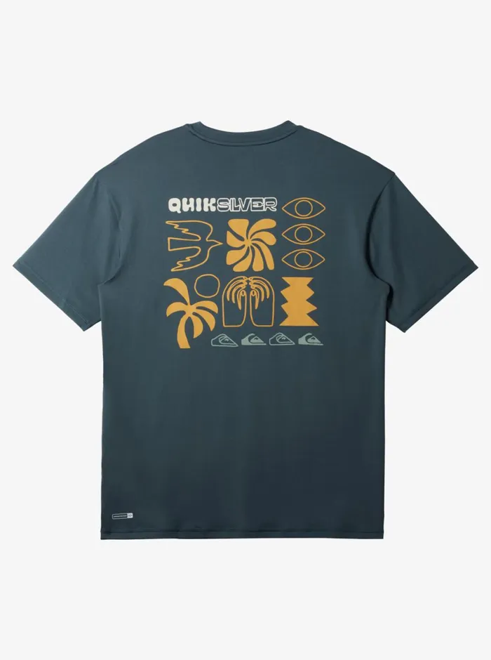 Quiksilver Mix Session UPF 50 Short Sleeve Surf Tee Dark Slate Mens Rashguards Quiksilver Mix Session UPF 50 Short Sleeve Surf Tee Dark Slate Mens Rashguards
