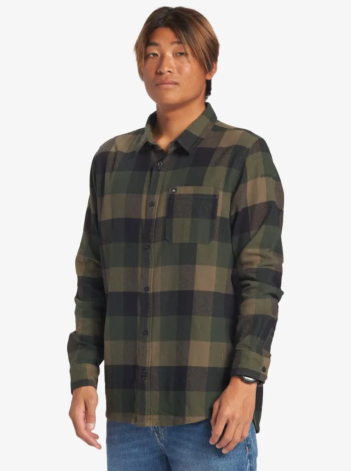 Quiksilver Motherfly Long Sleeve Shirt Major Brown Motherfly Mens Shirts and Polos