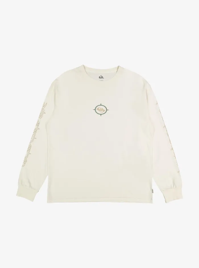 Quiksilver Off Grid Long Sleeve TShirt Snow White Mens Tees