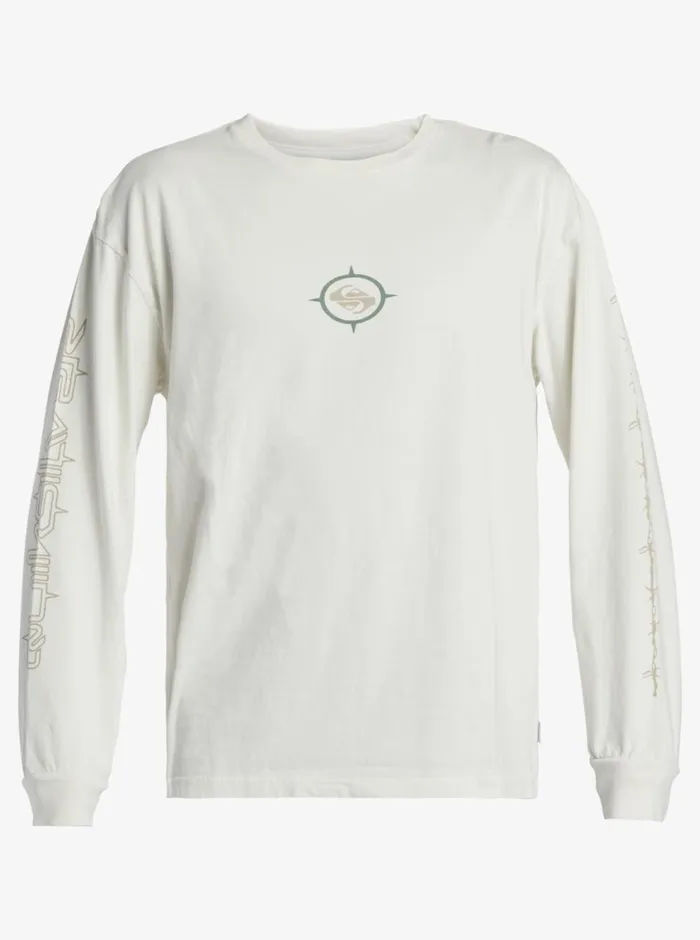 Quiksilver Off Grid Long Sleeve TShirt Snow White Mens Tees Quiksilver Off Grid Long Sleeve TShirt Snow White Mens Tees