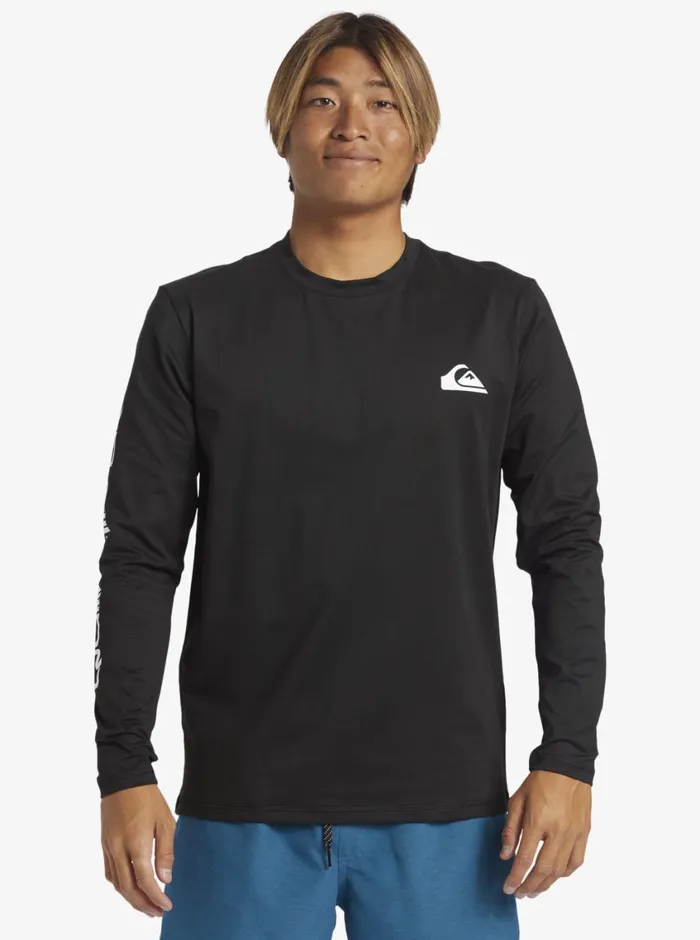 Quiksilver Omni Session Long Sleeve Upf 50 Surf TShirt Black Mens Rashguards Quiksilver Omni Session Long Sleeve Upf 50 Surf TShirt Black Mens Rashguards