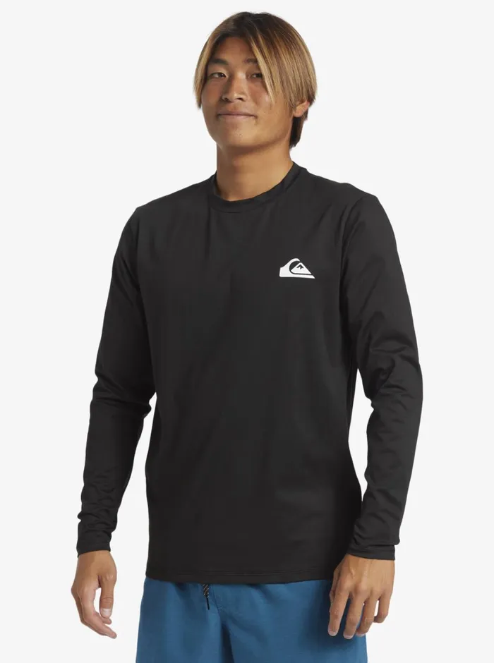 Quiksilver Omni Session Long Sleeve Upf 50 Surf TShirt Black Mens Rashguards Quiksilver Omni Session Long Sleeve Upf 50 Surf TShirt Black Mens Rashguards