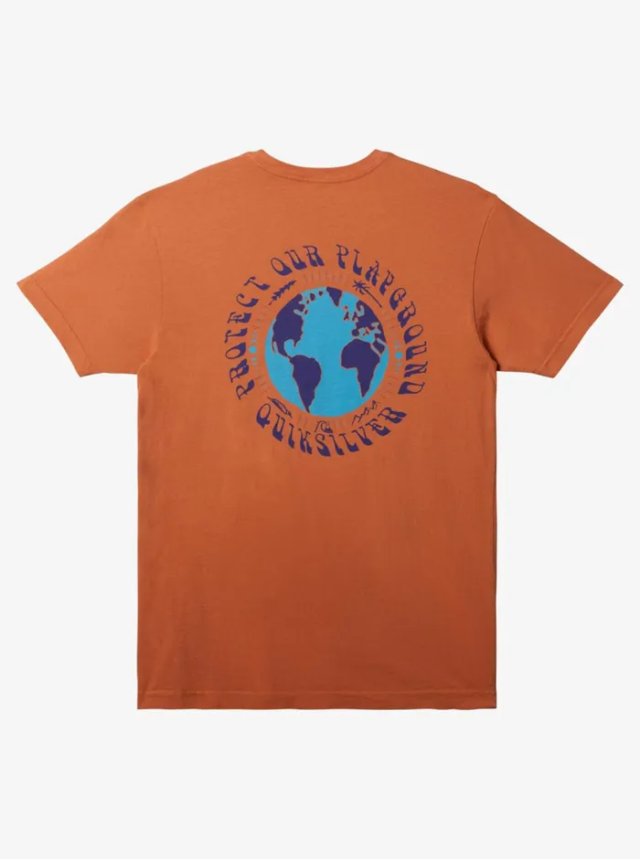 Quiksilver Protect Our Playground TShirt Copper Tan Mens Tees Quiksilver Protect Our Playground TShirt Copper Tan Mens Tees