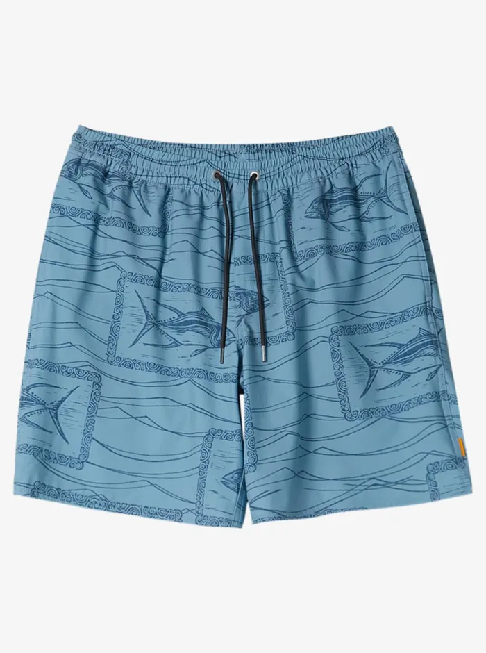 Quiksilver Reef Point Volley 17034 Elastic Waist Shorts Reef Point Dusk Blue MensWaterman Elastic Waist Quiksilver Reef Point Volley 17034 Elastic Waist Shorts Reef Point Dusk Blue MensWaterman Elastic Waist