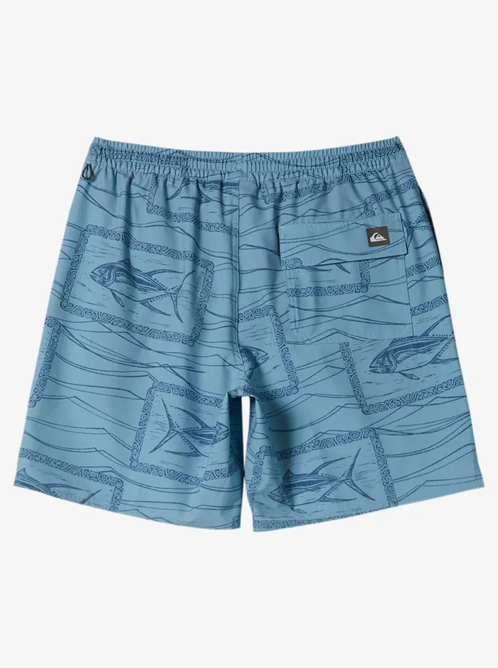 Quiksilver Reef Point Volley 17034 Elastic Waist Shorts Reef Point Dusk Blue MensWaterman Elastic Waist