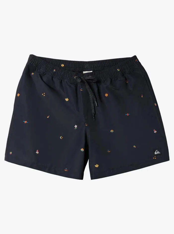 Quiksilver Remade Mix Volley 17034 Elastic Waist Shorts Black Mens Elastic Waist Quiksilver Remade Mix Volley 17034 Elastic Waist Shorts Black Mens Elastic Waist