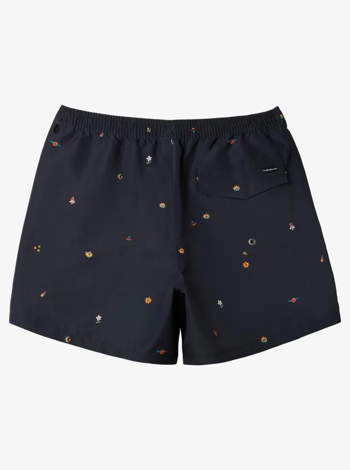 Quiksilver Remade Mix Volley 17034 Elastic Waist Shorts Black Mens Elastic Waist Quiksilver Remade Mix Volley 17034 Elastic Waist Shorts Black Mens Elastic Waist