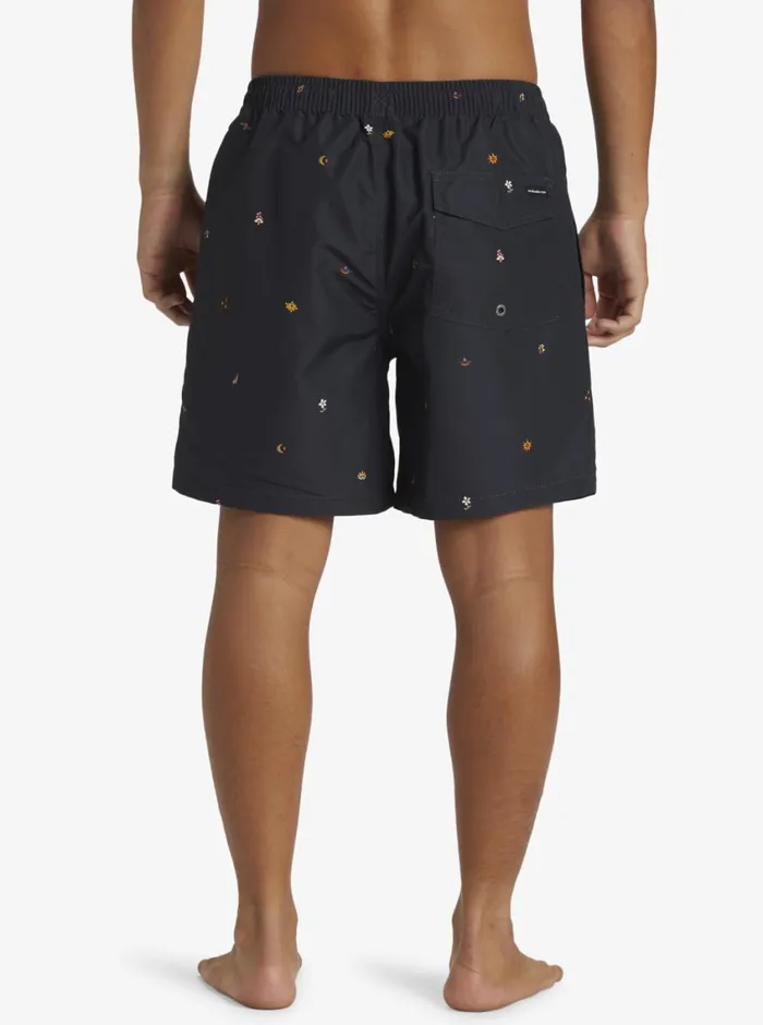 Quiksilver Remade Mix Volley 17034 Elastic Waist Shorts Black Mens Elastic Waist Quiksilver Remade Mix Volley 17034 Elastic Waist Shorts Black Mens Elastic Waist