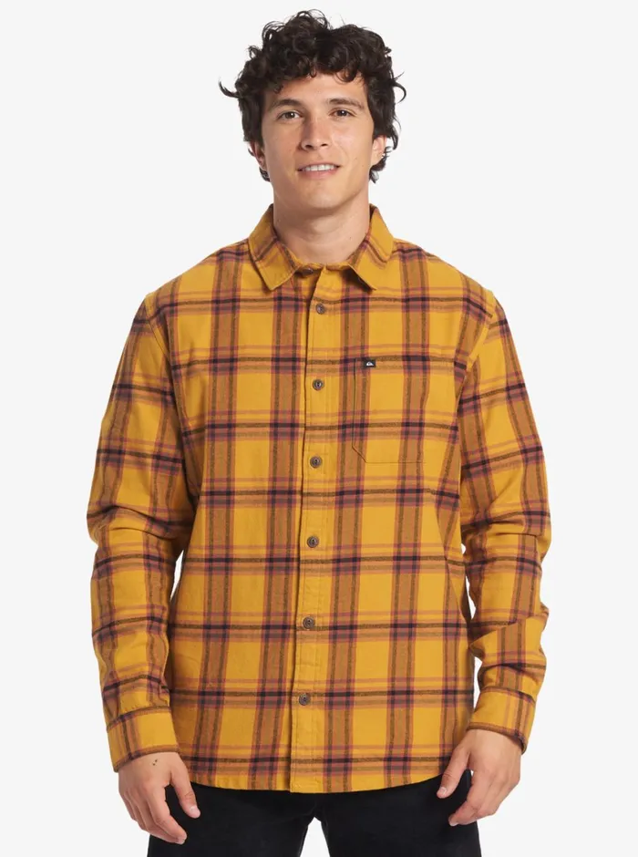 Quiksilver Sanders Long Sleeve Top Mustard Sanders Flannel Mens Shirts and Polos Quiksilver Sanders Long Sleeve Top Mustard Sanders Flannel Mens Shirts and Polos