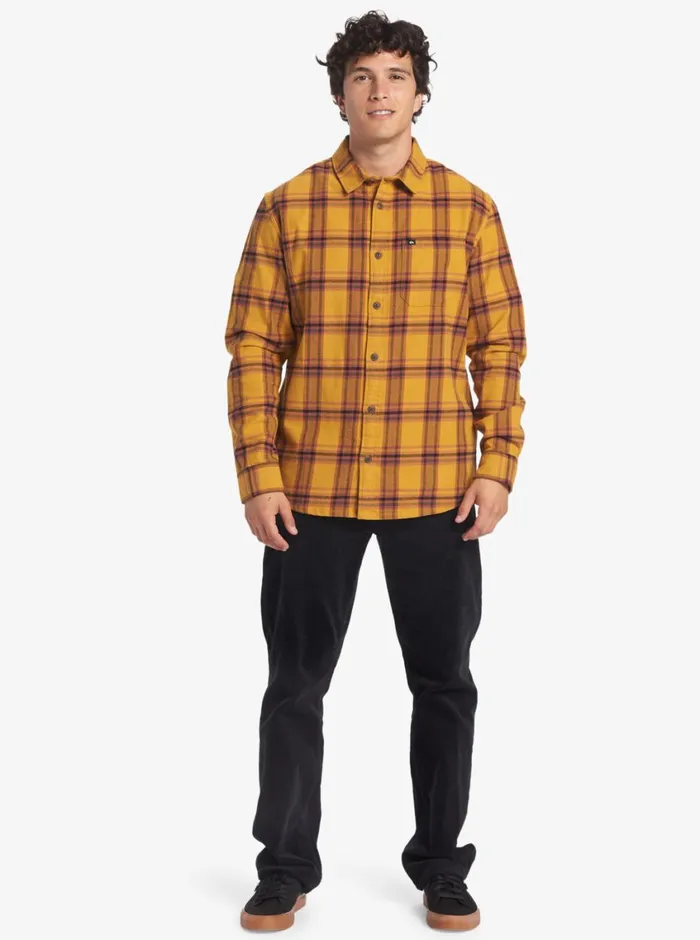 Quiksilver Sanders Long Sleeve Top Mustard Sanders Flannel Mens Shirts and Polos Quiksilver Sanders Long Sleeve Top Mustard Sanders Flannel Mens Shirts and Polos