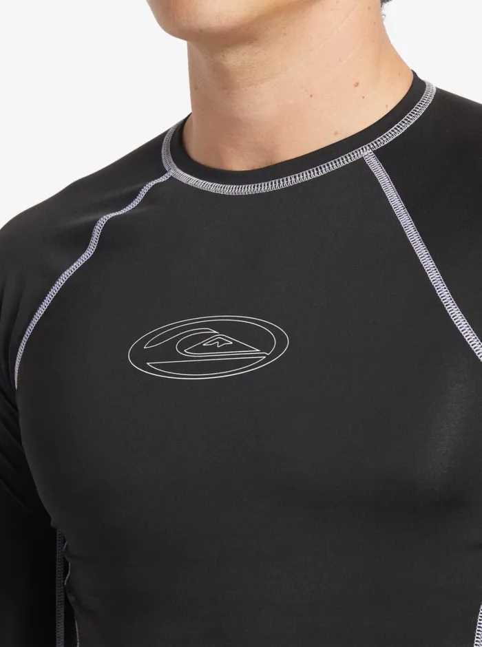 Quiksilver Saturn Protection Long Sleeve UPF 50 Rashguard For Black Mens Rashguards Quiksilver Saturn Protection Long Sleeve UPF 50 Rashguard For Black Mens Rashguards