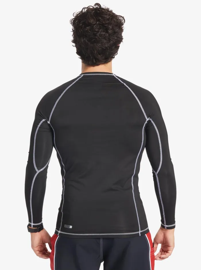 Quiksilver Saturn Protection Long Sleeve UPF 50 Rashguard For Black Mens Rashguards Quiksilver Saturn Protection Long Sleeve UPF 50 Rashguard For Black Mens Rashguards