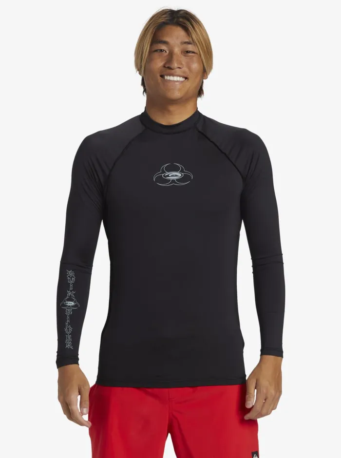 Quiksilver Saturn UPF50 Long Sleeve Surf Tee Black Mens Rashguards