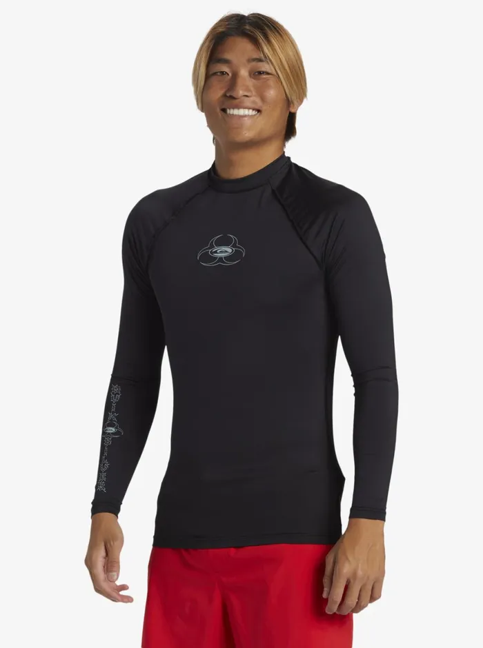Quiksilver Saturn UPF50 Long Sleeve Surf Tee Black Mens Rashguards