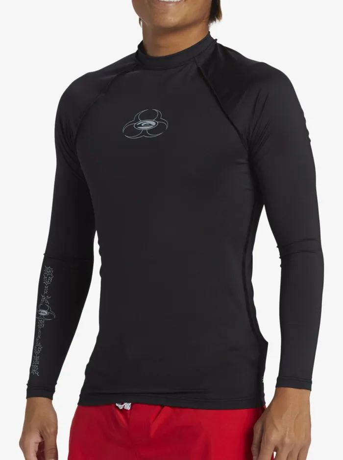Quiksilver Saturn UPF50 Long Sleeve Surf Tee Black Mens Rashguards