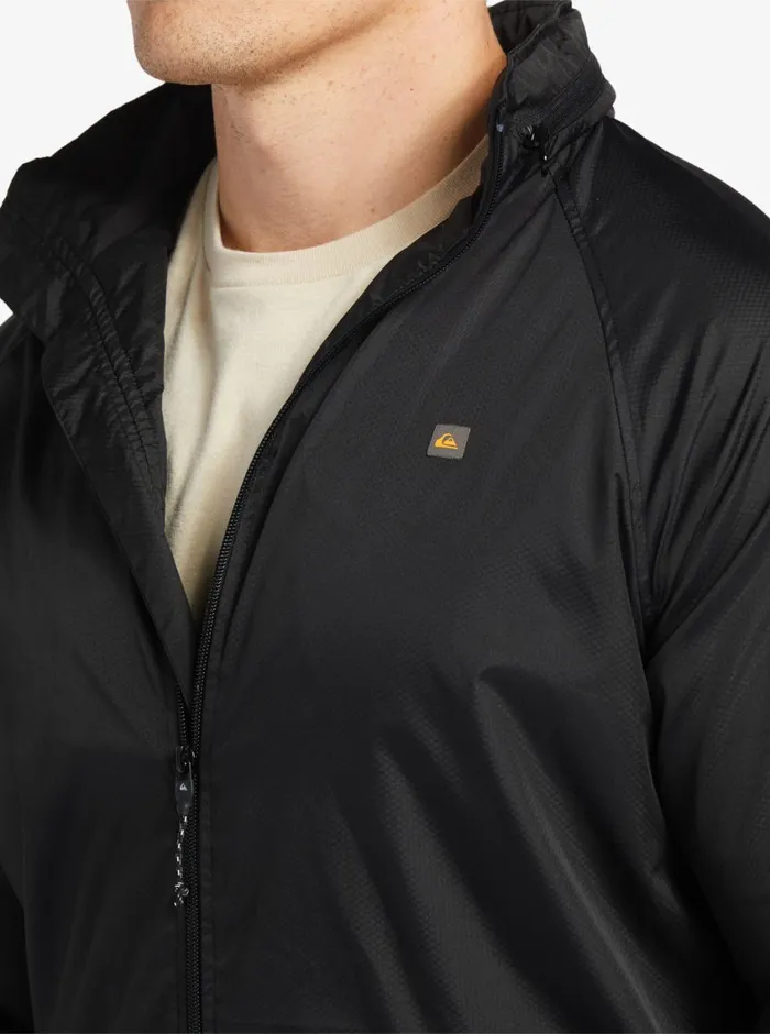 Quiksilver Shell Shock WaterResistant Lightweight Mini Ripstop Windbreaker Black MensWaterman Jackets and Sweatshirts