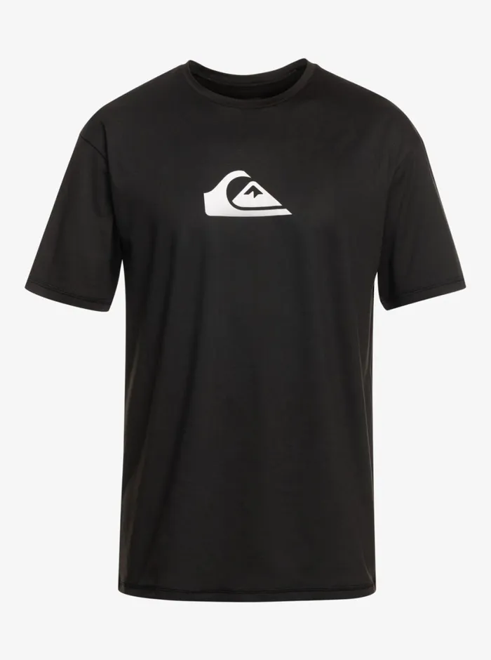 Quiksilver Solid Streak Short Sleeve UPF 50 Surf Tee Black Mens Rashguards