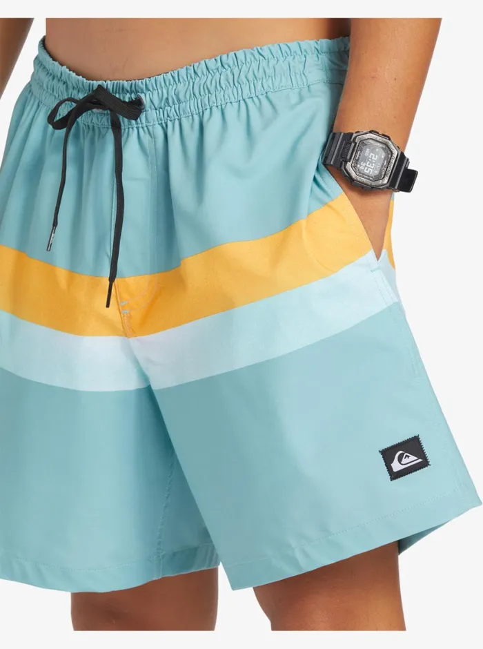 Quiksilver Surfsilk AirBrush 17034 Volleys For Cameo Blue Mens Elastic Waist Quiksilver Surfsilk AirBrush 17034 Volleys For Cameo Blue Mens Elastic Waist
