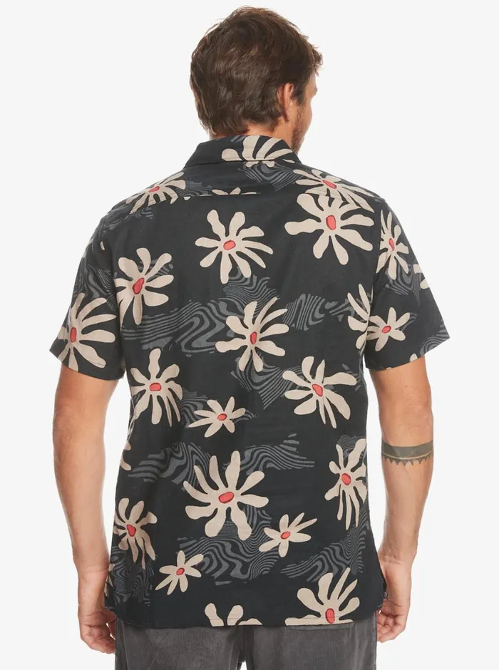 Quiksilver Trippy Floral Short Sleeve Shirt Black Trippy Floral Mens Shirts and Polos